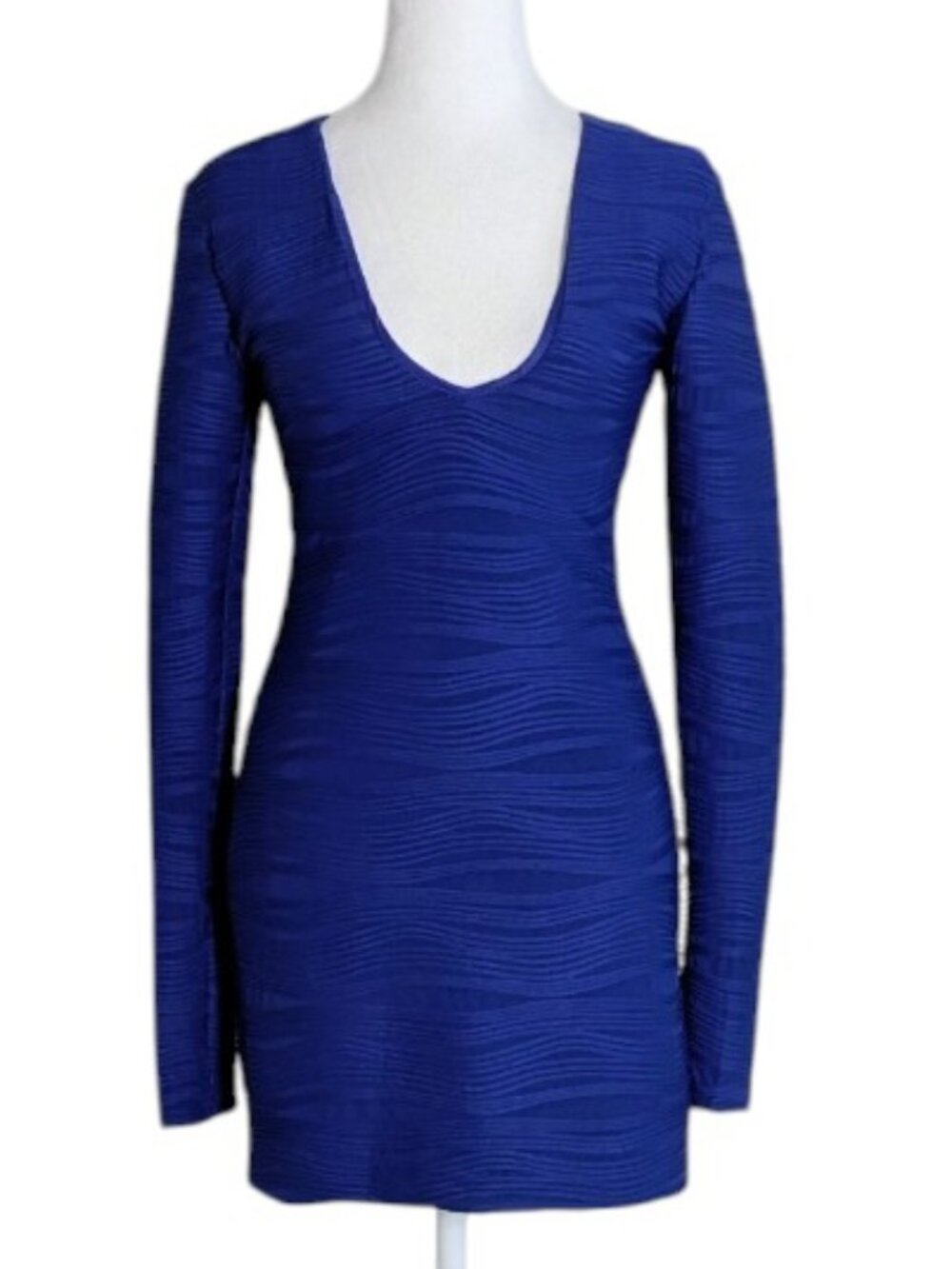 MILLAU Women's Long Sleeve Form-Fitting Dress Size S Royal Blue
